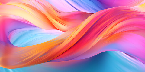 Naklejka premium pastel rainbow gradient fashion background, glittery gradient abstraction creases and waves, generative ai