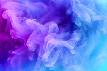 Fototapeta premium abstract background of colored beautiful puffs of blue smoke, generative ai