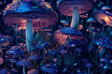 mushrooms in the night