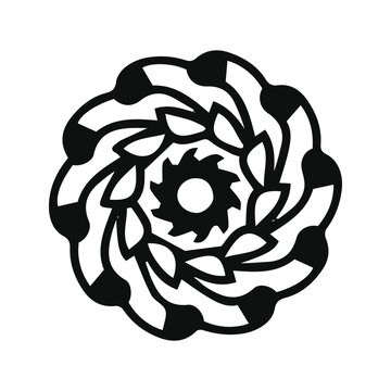 hand drawing symmetry mandala and symmetry flower, complex circle