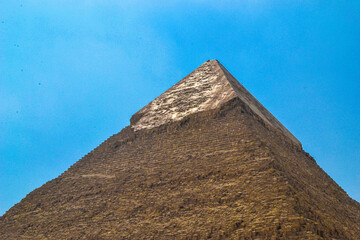 Fototapeta na wymiar Top of the Kheops pyramid