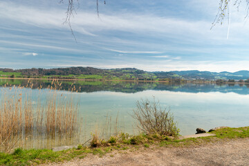 Beautiful lake Pfaeffikersee in Zurich in Switzerland