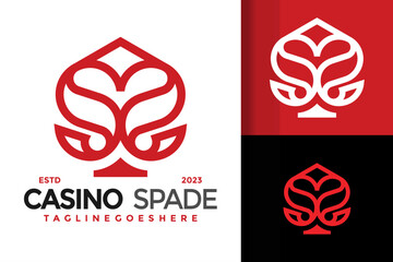 Letter S casino spade logo vector icon illustration