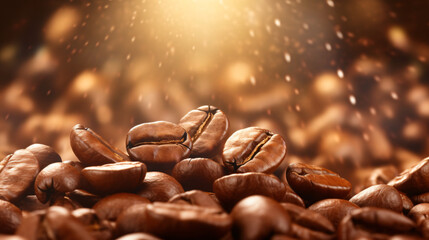 Flying coffee beans background