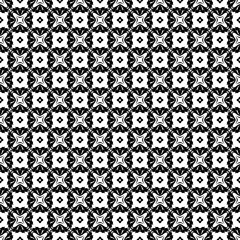 Black and white seamless pattern texture. Greyscale ornamental graphic design. Mosaic ornaments. Pattern template. Vector illustration. EPS10.