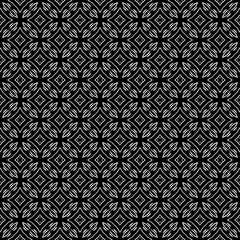 Black and white seamless pattern texture. Greyscale ornamental graphic design. Mosaic ornaments. Pattern template. Vector illustration. EPS10.