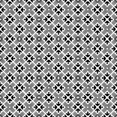 Black and white seamless pattern texture. Greyscale ornamental graphic design. Mosaic ornaments. Pattern template. Vector illustration. EPS10.