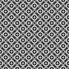 Black and white seamless pattern texture. Greyscale ornamental graphic design. Mosaic ornaments. Pattern template. Vector illustration. EPS10.
