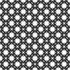 Black and white seamless pattern texture. Greyscale ornamental graphic design. Mosaic ornaments. Pattern template. Vector illustration. EPS10.