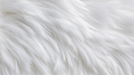 Obraz premium White Natural Fur Texture, Generative AI