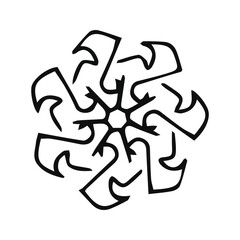 hand drawing symmetry mandala and symmetry flower, complex circle