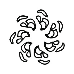 hand drawing symmetry mandala and symmetry flower, complex circle