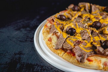 bacon and cheese pizza from luxury restaurant