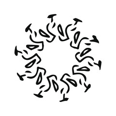 hand drawing symmetry mandala and symmetry flower, complex circle