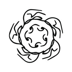 hand drawing symmetry mandala and symmetry flower, complex circle