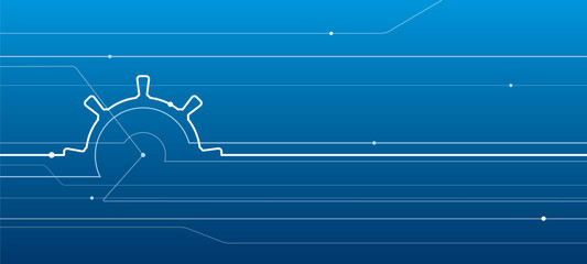 Sea transport. Marine Steering Wheel. Abstract line illustration for your project. White outline image on blue background. Vector design art © panimoni