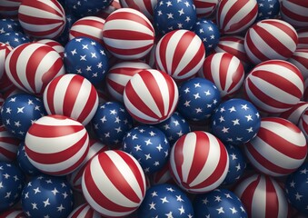 Fototapeta na wymiar american flag and balls, AI generative