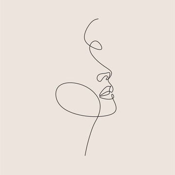 recommend clip art: Woman Line Art Minimalist Logo. Nature Organic Cosmetics Makeup. Flower head Feminine Illustration line drawing. Woman face with flowers line