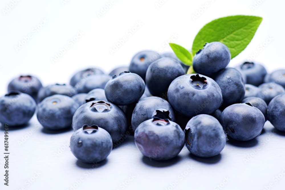 Aufkleber blueberries isolated on white background created with generative ai technology