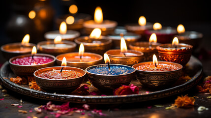 Diya lit during indian festival