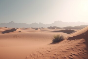 Fototapeta na wymiar A minimalist landscape with a scenic desert or dunes, Generative AI