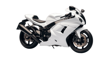 White bike isolated on  white background png cutout