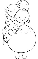 Cute Monster Ball Coloring Page