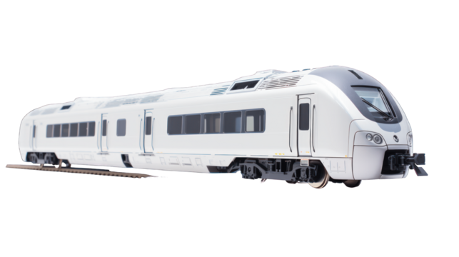White train isolated on  white background png cutout