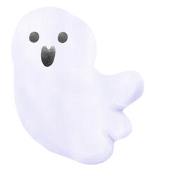 Cute Ghost watercolor cartoon Halloween element illustration