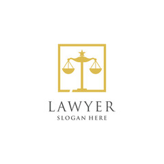Lawyer logo vector with creative unique idea