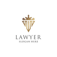 Lawyer logo vector with creative unique idea