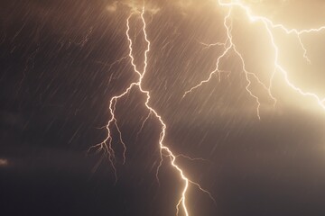 A close-up of a natural phenomenon, such as a lightning bolt or tornado, with dynamic and intense details, Generative AI