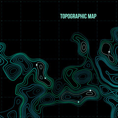 Topographic map. Geographic contour map background. Vector illustration.