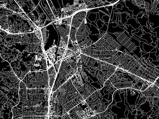Vector road map of the city of  Concord California in the United States of America with white roads on a black background.