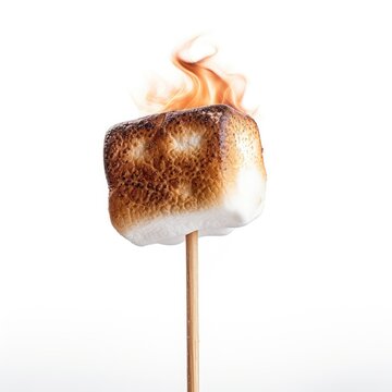 marshmallow fried on the fire created with Generative AI technology