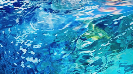 Naklejka na ściany i meble Blue abstract water waves background. Created with Generative AI