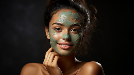 Using a facial scrub to exfoliate and reveal smoother skin, skincare routine, natural light, affinity, bright background Generative AI