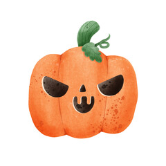 Jack o lantern pumpkin halloween Watercolor illustration
