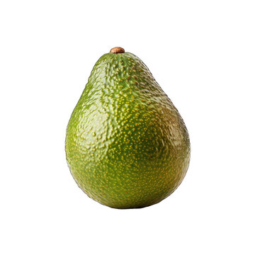  a ripe green avocado on a white tabletop