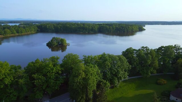 Brewery Trebon Wittingau Bohemia czech republic. Best aerial view flightdrone