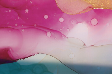 Różowe tło abstrakcyjne.  ( Alkohol ink painting fluid ) Oryginalne ręcznie malowane.
