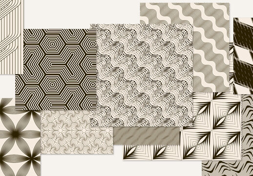 Set of Simple Retro Geometric Patterns
