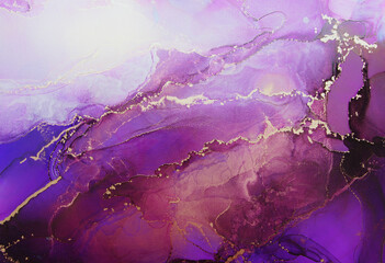 Fioletowe tło abstrakcyjne  ( Alkohol ink painting fluid ) Oryginalne ręcznie malowane abstrakcje