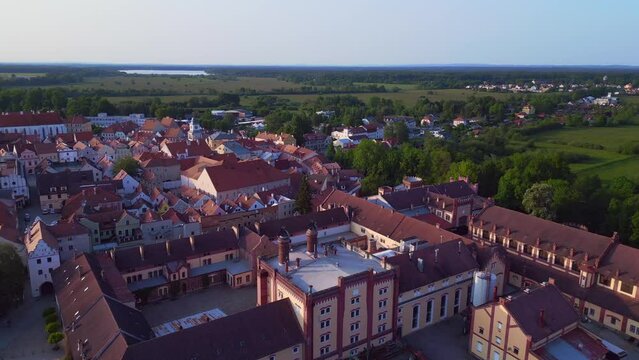 Brewery Trebon Wittingau Bohemia czech republic Perfect aerial view flightdrone
