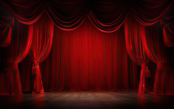 poster of show scene theatrical curtain Generative AI