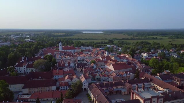 town Trebon Wittingau Bohemia czech republic Marvelous aerial view flight drone