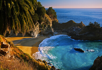 McWay Falls is a water in the Pffeifer Burns State Park in Big Sur California.