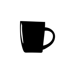 Black silhouette water glasses mugs vector illustration