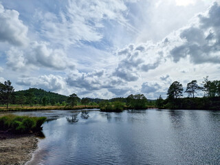 Fototapeta na wymiar Views over a lake and countryside