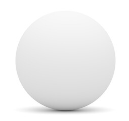 White sphere isolated on white. Template for your design. 3D illustration